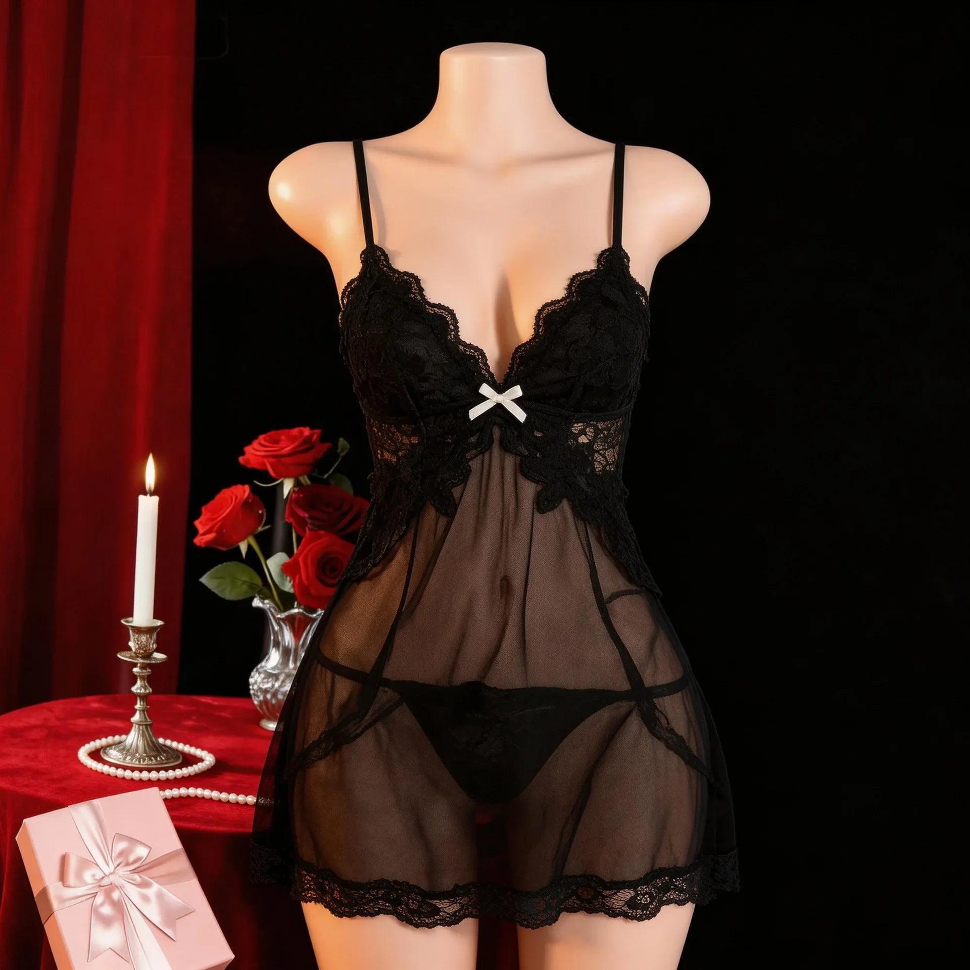 Western See Through Lace Suspender