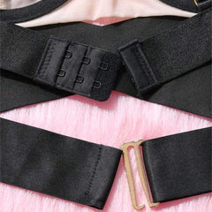 Western Criss Cross See Through Mesh Splicing Webbing Bra