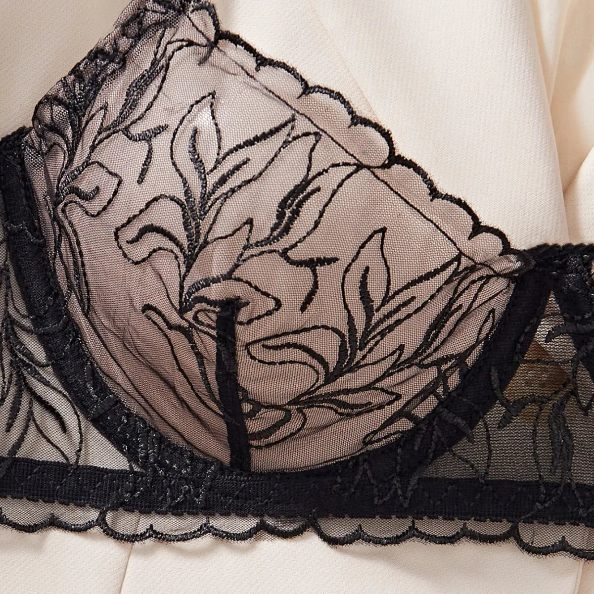 Western Hollow Out Mesh Floral Embroidery Bra Pure See Through Pantiess Erotic Seductive Clothings Lingerie Set