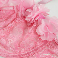 Western Lace Trim Bra Thong