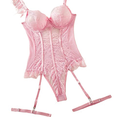 Western Lace Trim See Through Slim Fit Body Suits