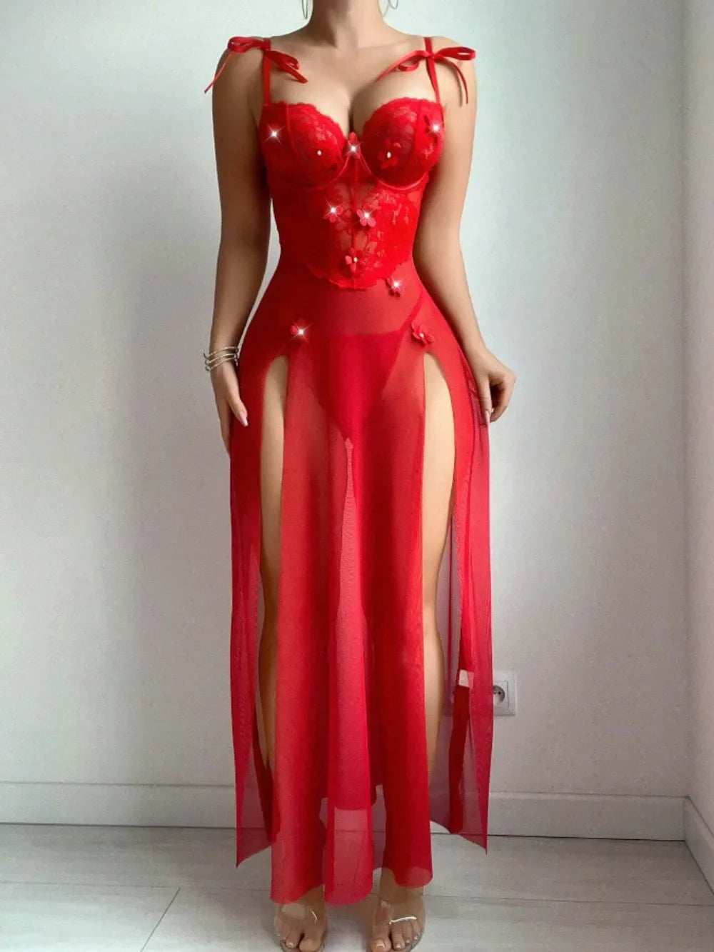 Western Long Skirt Dress Nightgown Nightdress Clothing Garment Underwear Maxi Dress Lingerie Gown