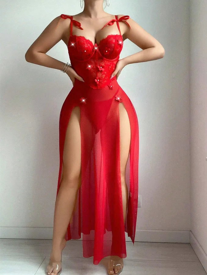 Western Long Skirt Dress Nightgown Nightdress Clothing Garment Underwear Maxi Dress Lingerie Gown