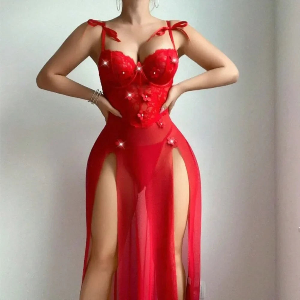 Western Long Skirt Dress Nightgown Nightdress Clothing Garment Underwear Maxi Dress Lingerie Gown