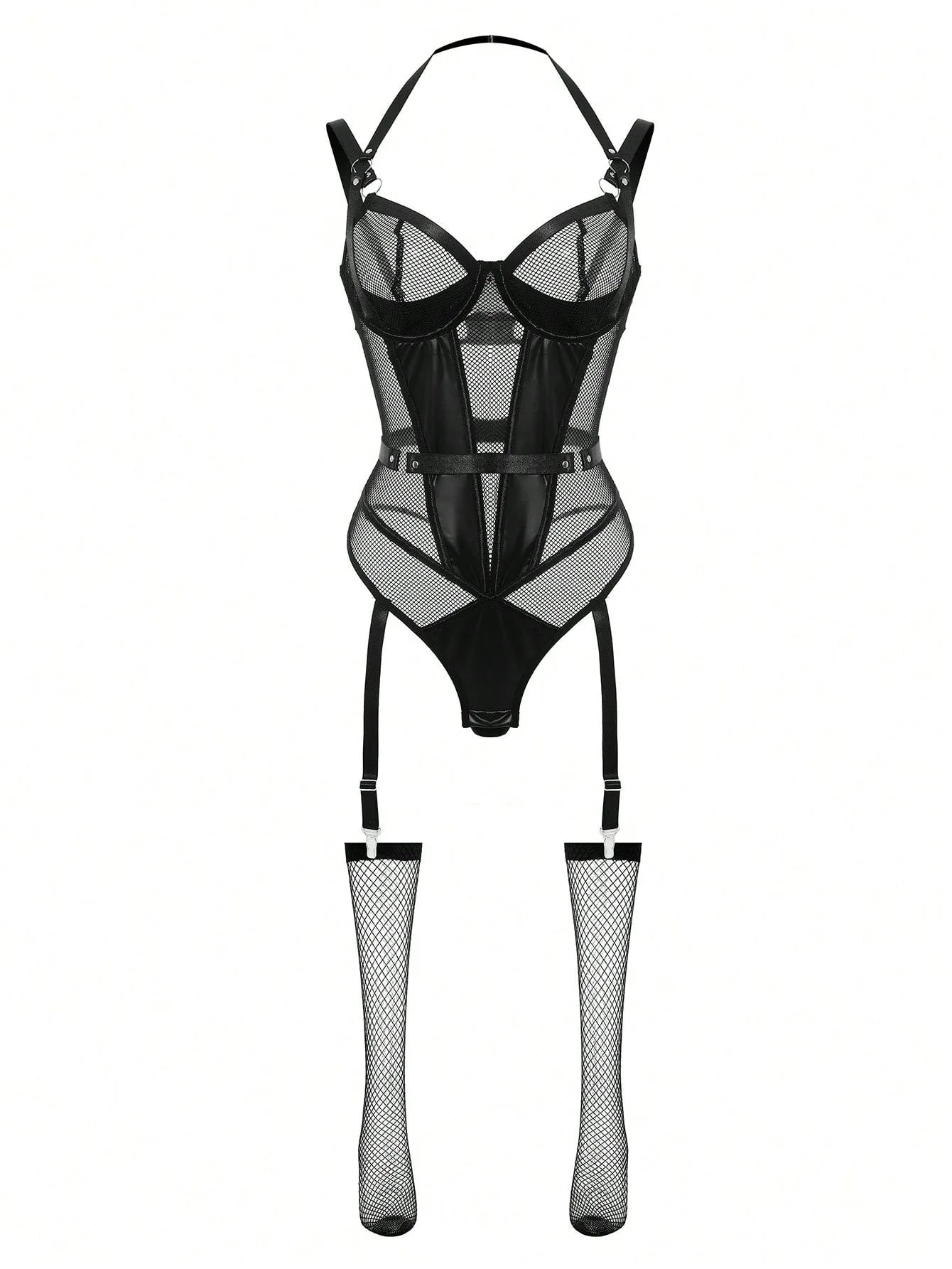 Western Mesh See Through Body Suits