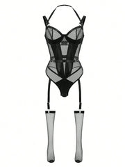 Western Mesh See Through Body Suits