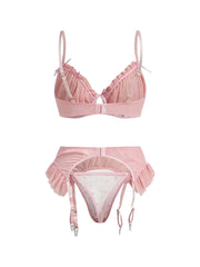 Western Pink Heart Mesh Lace
