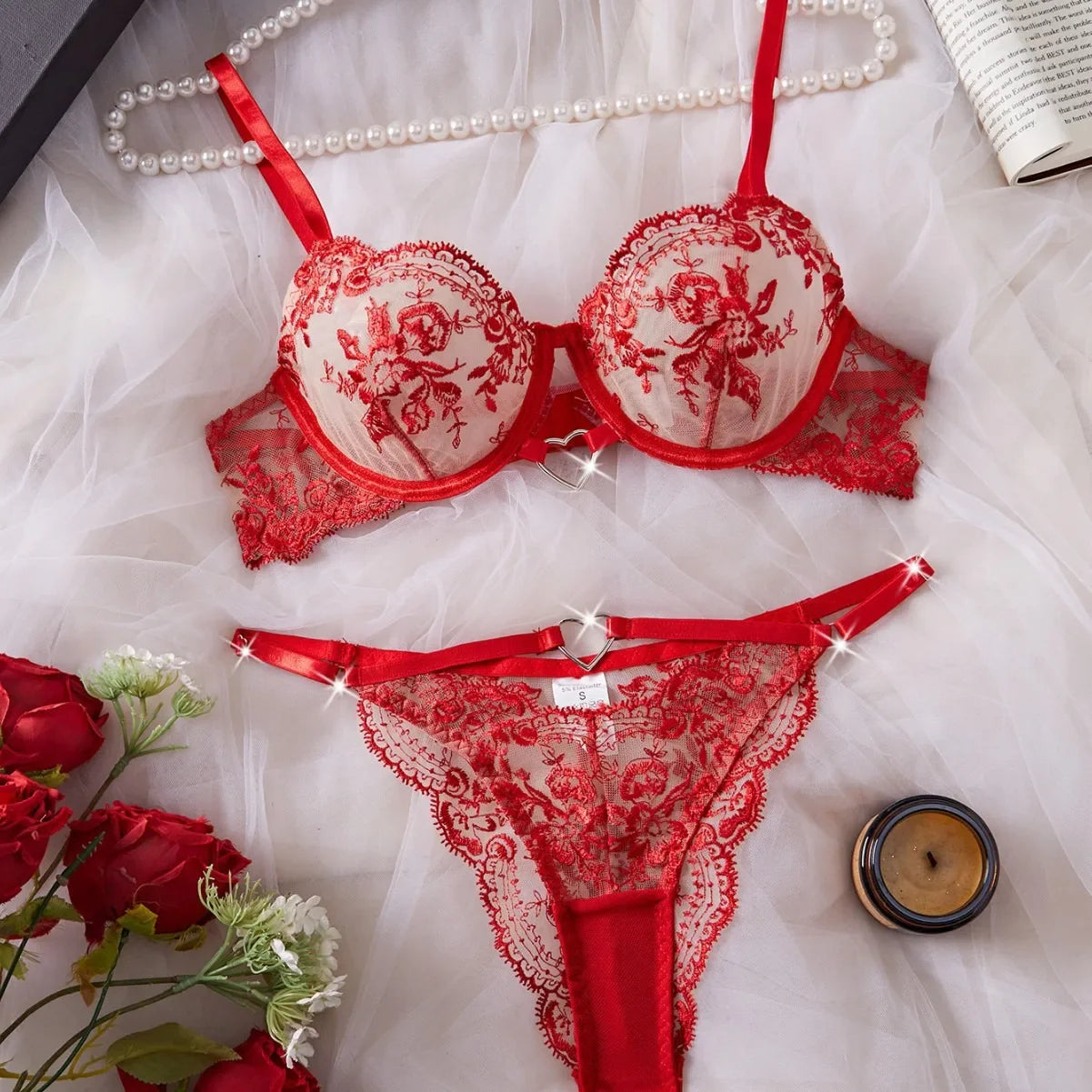 Western Style Erotic Bra Push Up Embroidery Meshs Seductive Underwears Erotic Lingerie Set