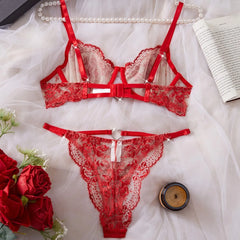 Western Style Erotic Bra Push Up Embroidery Meshs Seductive Underwears Erotic Lingerie Set