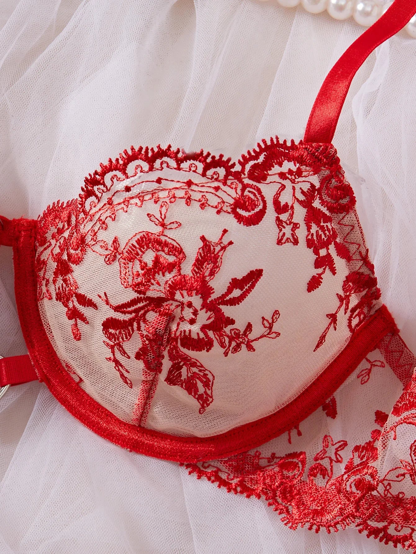 Western Style Erotic Bra Push Up Embroidery Meshs Seductive Underwears Erotic Lingerie Set