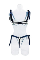 Western Style Butterfly Mesh Embroidery See Through Seductive Bras Erotic Erotics Erotic Lingerie Set