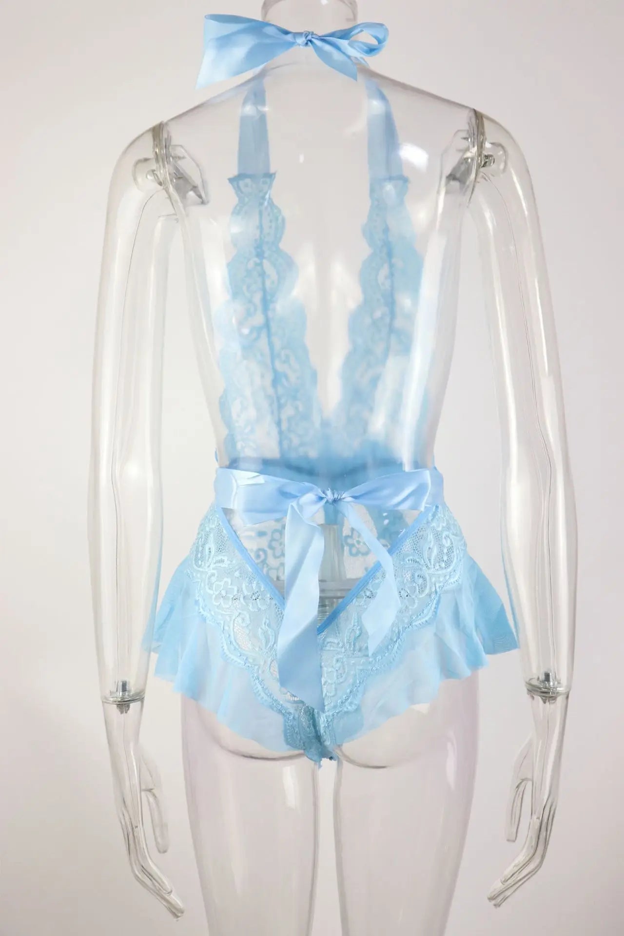 Westerns Lace Trim Strappy Seductive See Through Body Suits