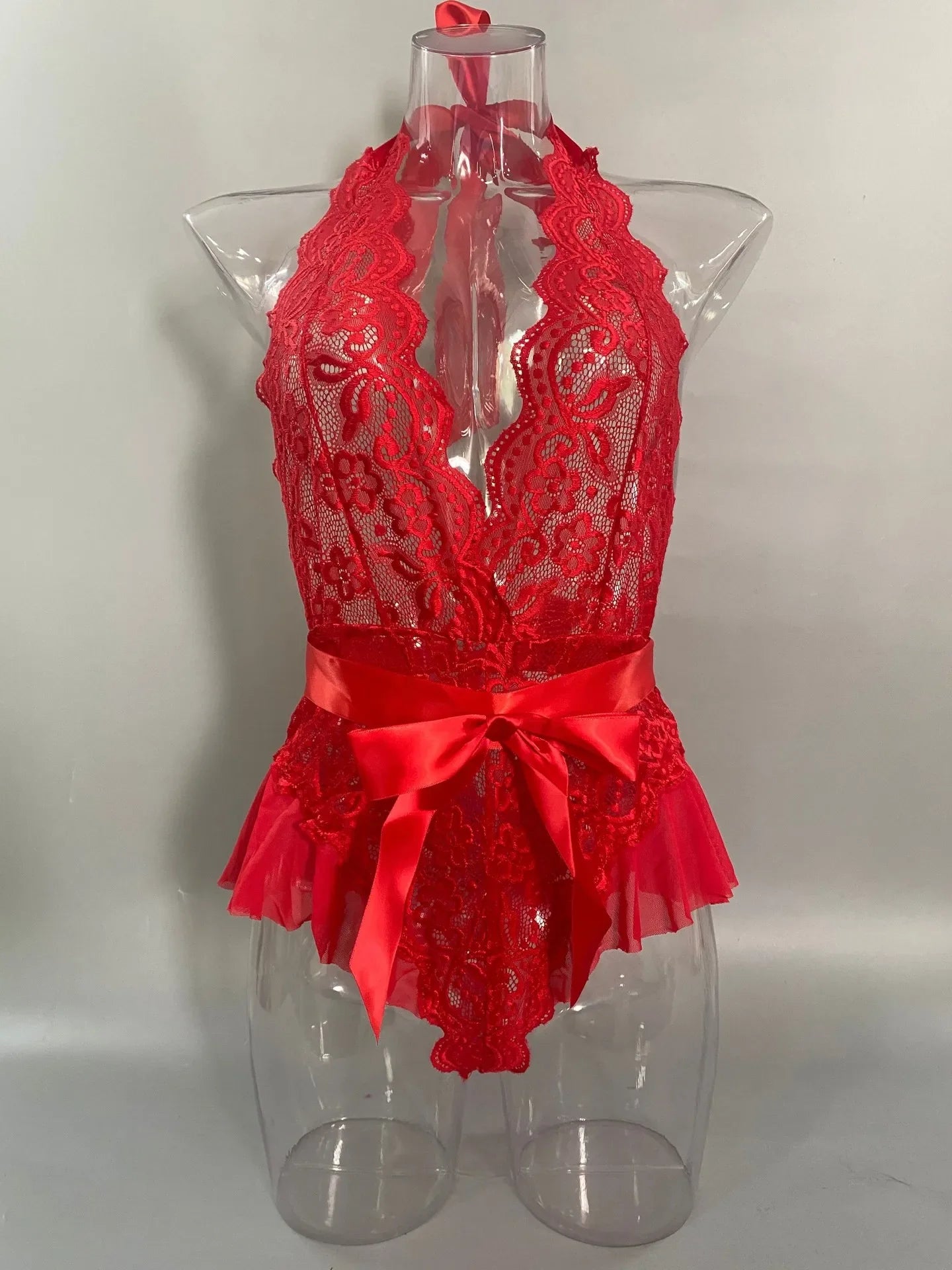 Westerns Lace Trim Strappy Seductive See Through Body Suits