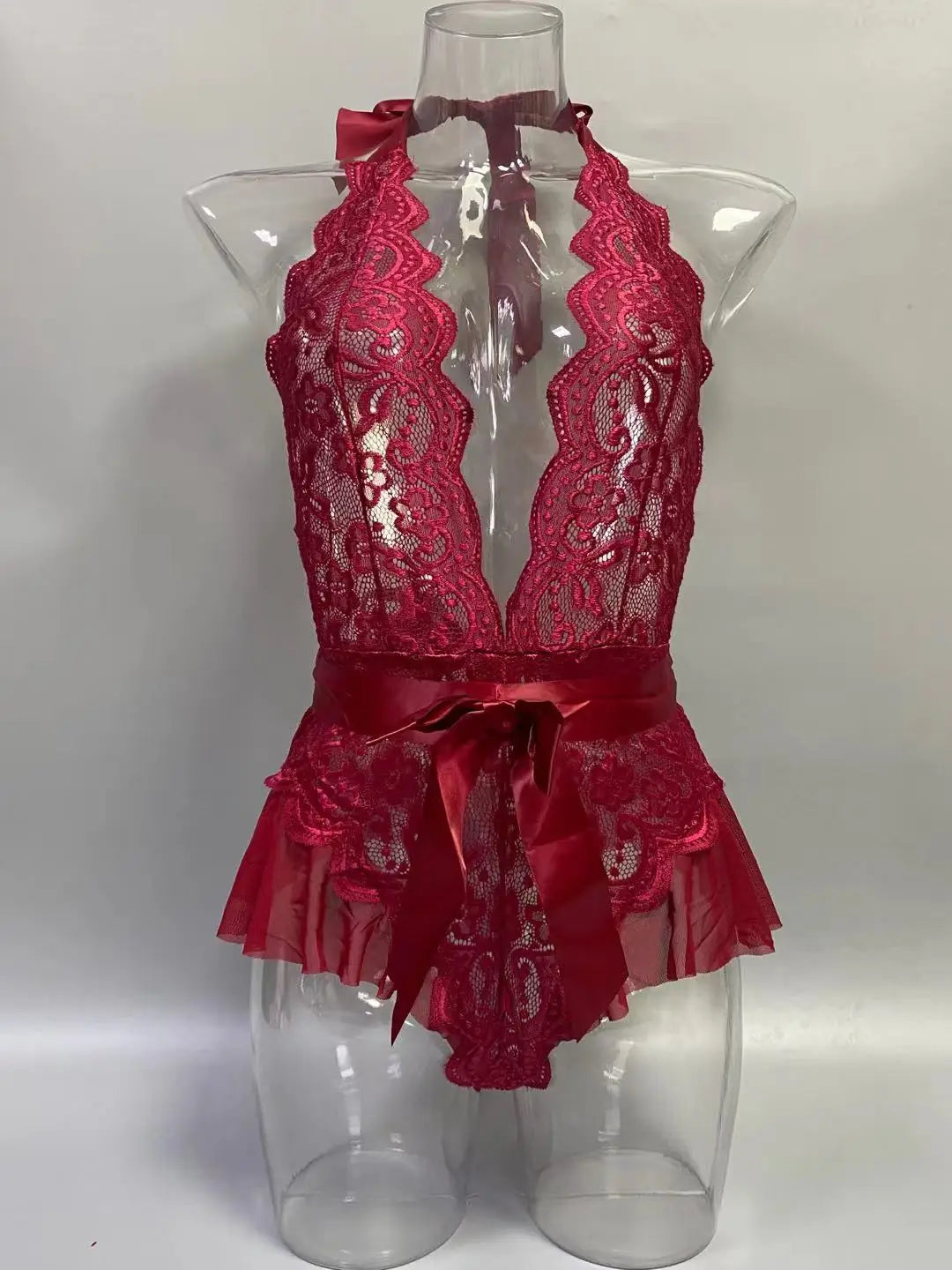 Westerns Lace Trim Strappy Seductive See Through Body Suits