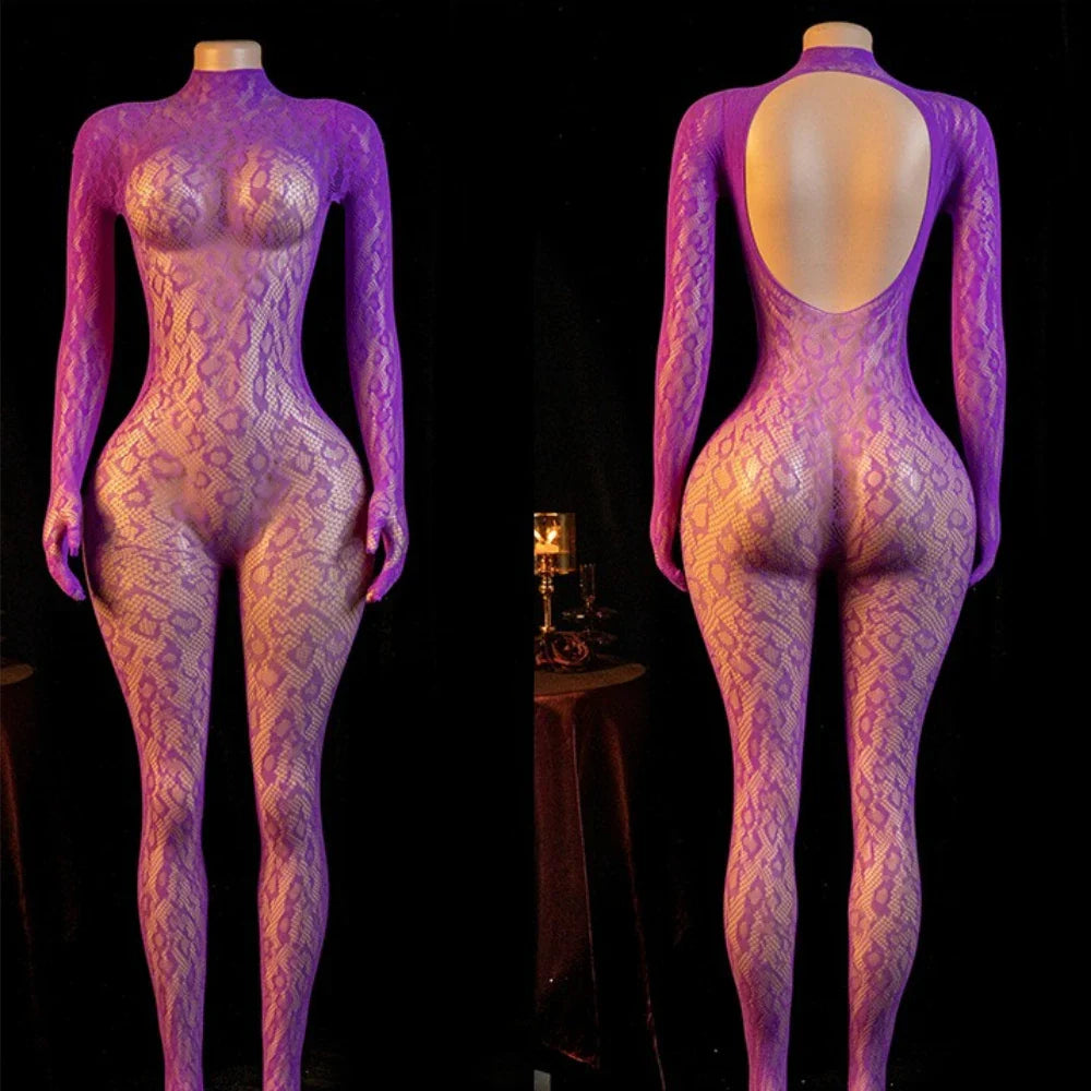 Westerns Leopard Print Fishnet See Through