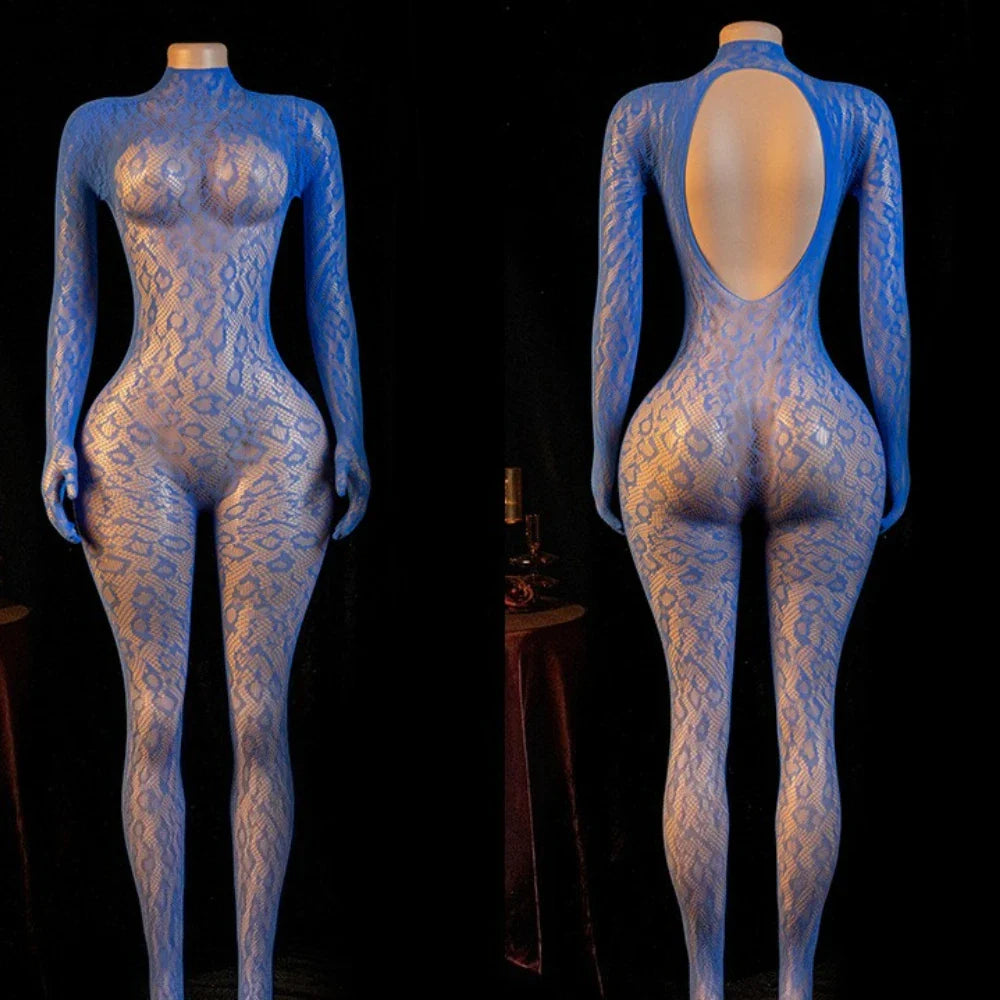 Westerns Leopard Print Fishnet See Through