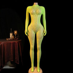 Westerns Leopard Print Fishnet See Through