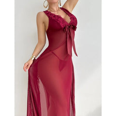 Wine Red Western EU Size Lace