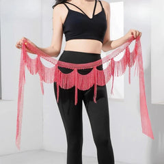 Belly Dance Performance Belt Stones Fringe Hip Scarf Adult Oriental Dance Practice Accessories Waist Belt Belly Dance