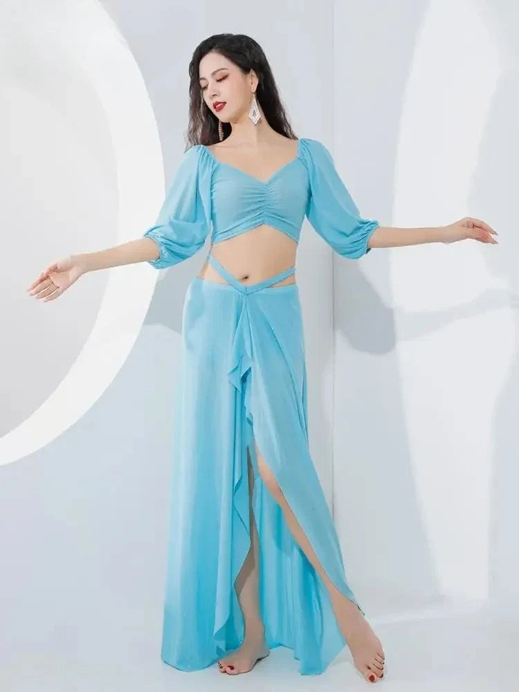 French Palace Style Belly Dance Set Oriental Dance Stage Wear Comfortable Practice Outfit