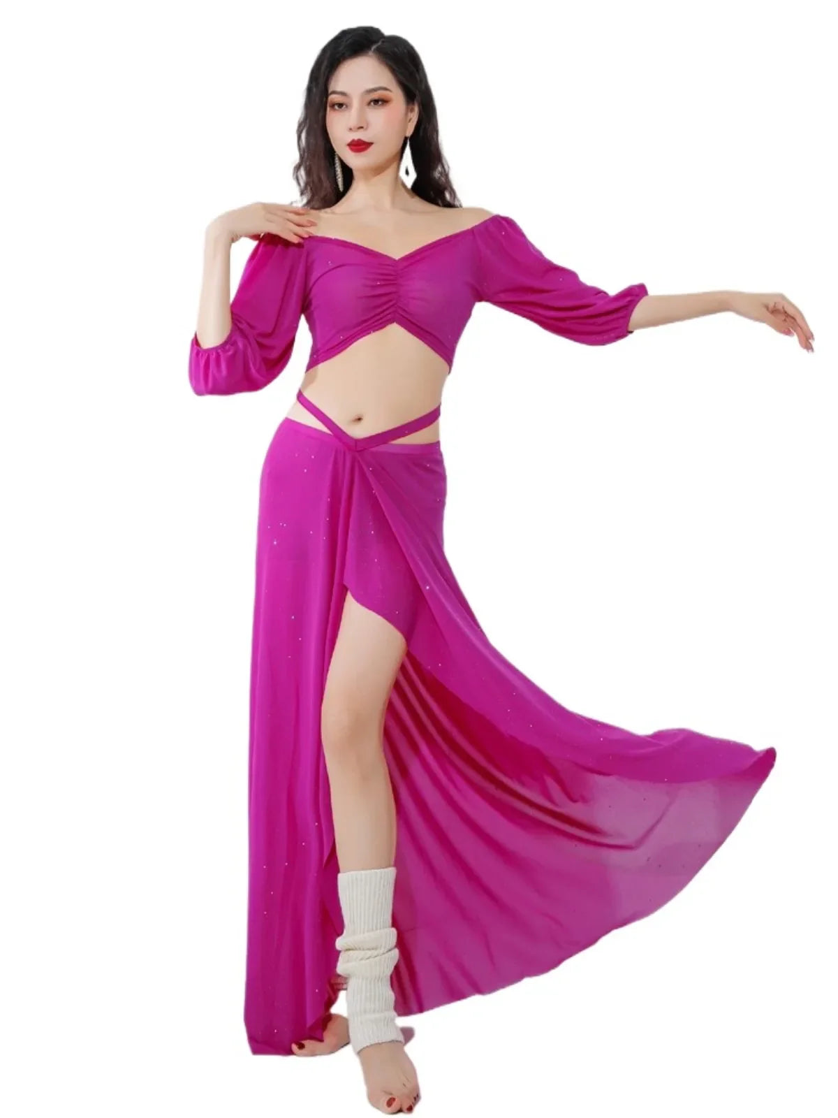 French Palace Style Belly Dance Set Oriental Dance Stage Wear Comfortable Practice Outfit