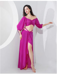 French Palace Style Belly Dance Set Oriental Dance Stage Wear Comfortable Practice Outfit
