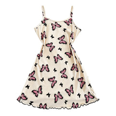 Plus Size Cute Printed Slip Nightdress Pure Style Soft Comfortable Home Loungewear Nightwear