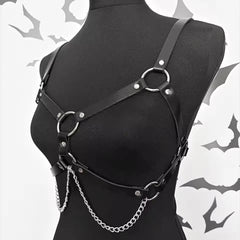 Harness Leather Lingerie Bondage BDSM Gothic Fetish Clothing Erotic Body Chains Harness Toys Accessories