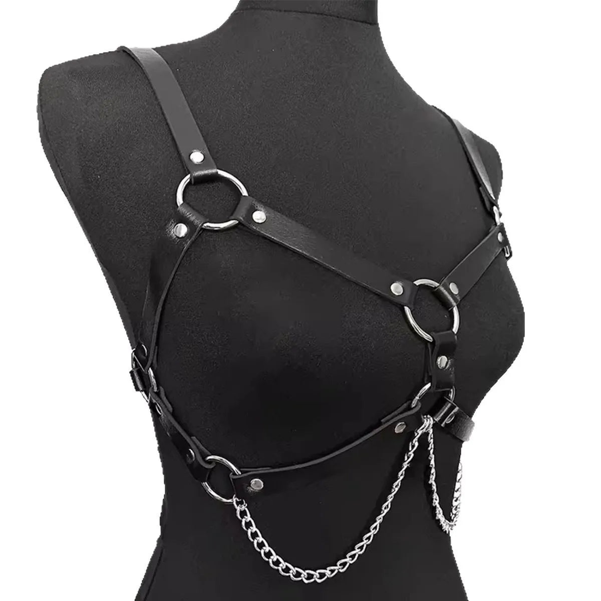 Harness Leather Lingerie Bondage BDSM Gothic Fetish Clothing Erotic Body Chains Harness Toys Accessories