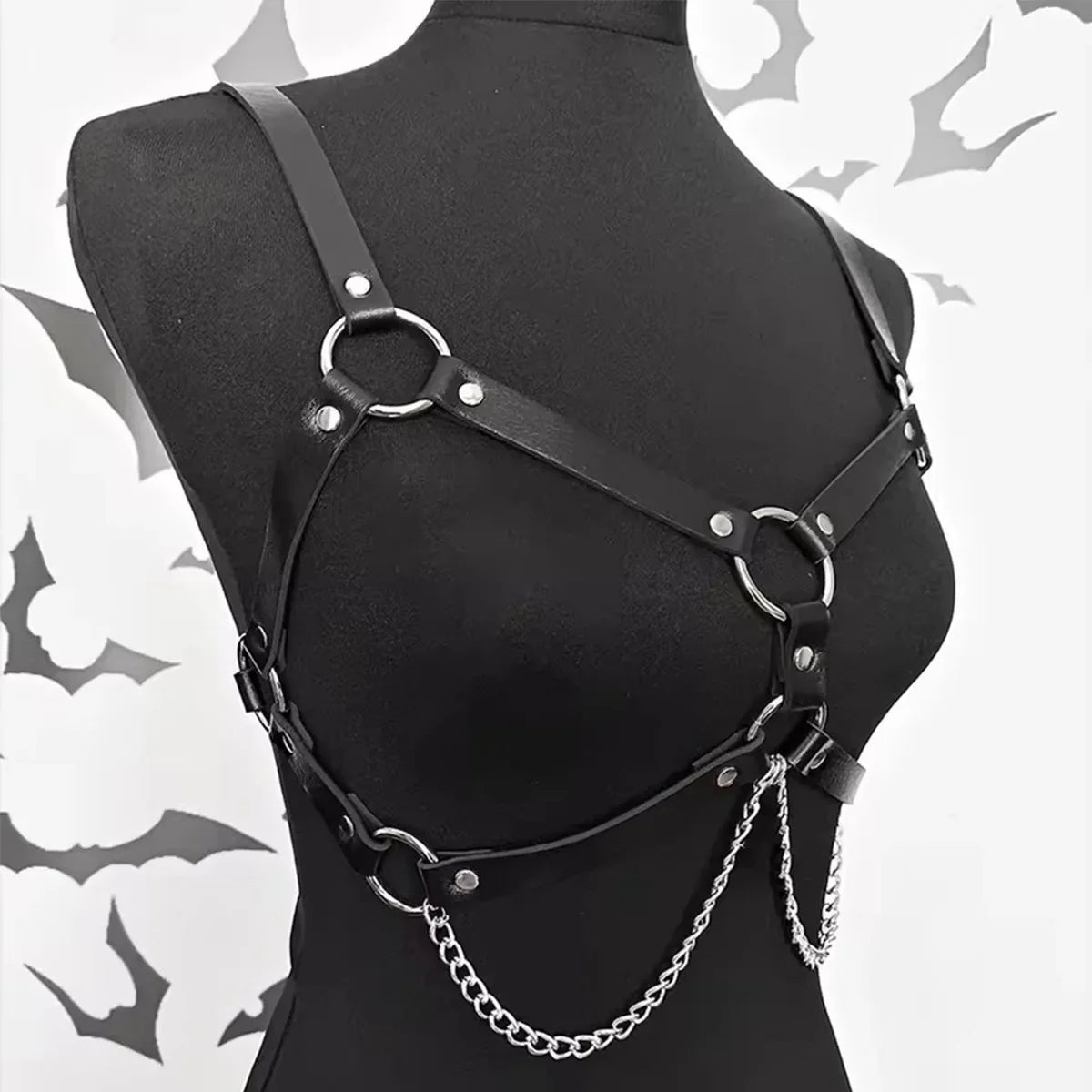 Harness Leather Lingerie Bondage BDSM Gothic Fetish Clothing Erotic Body Chains Harness Toys Accessories