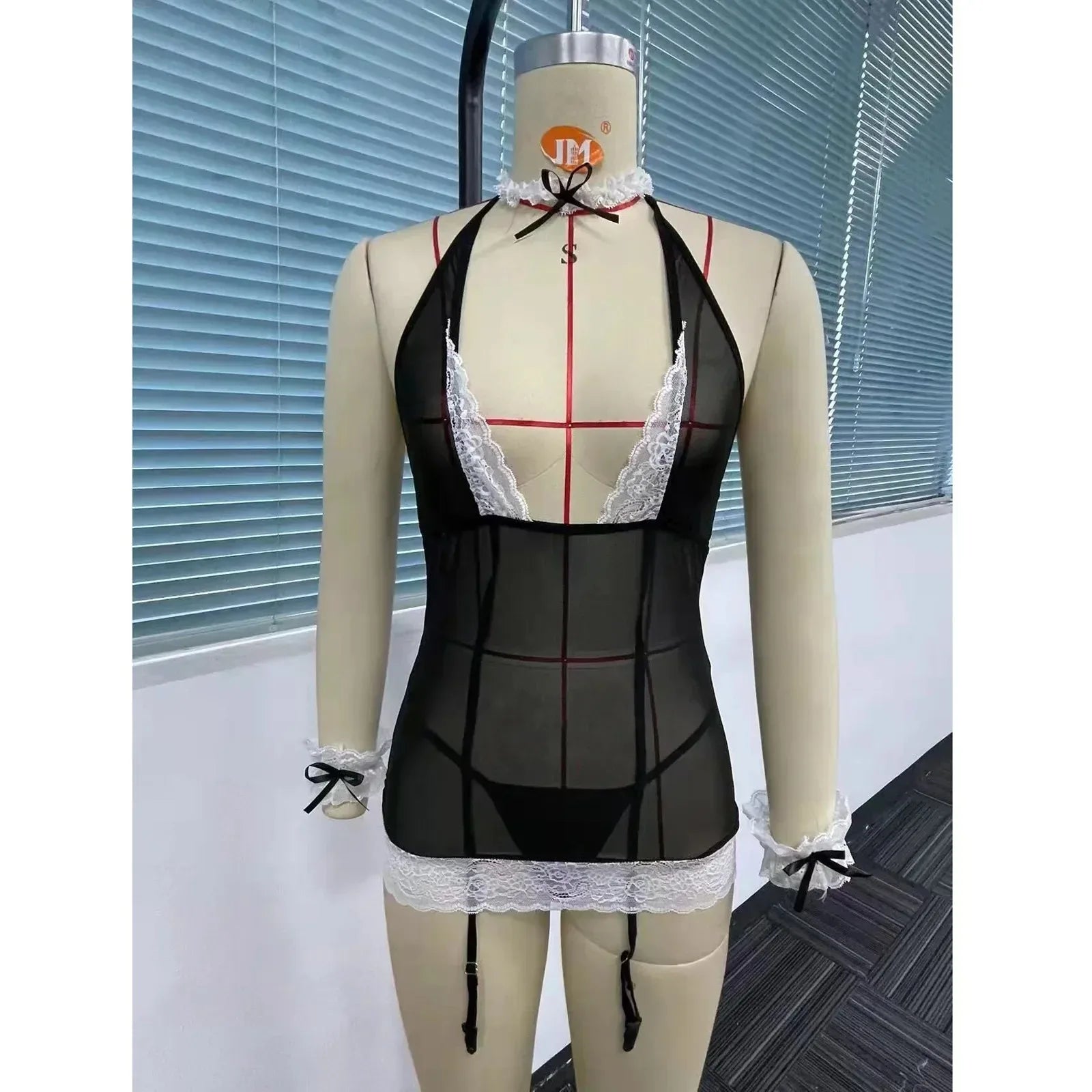 Lingerie Porno Sheer Dress Set Halter Push Up Erotic Buster Underwear G-Strng Nghtwear Exotc Costume