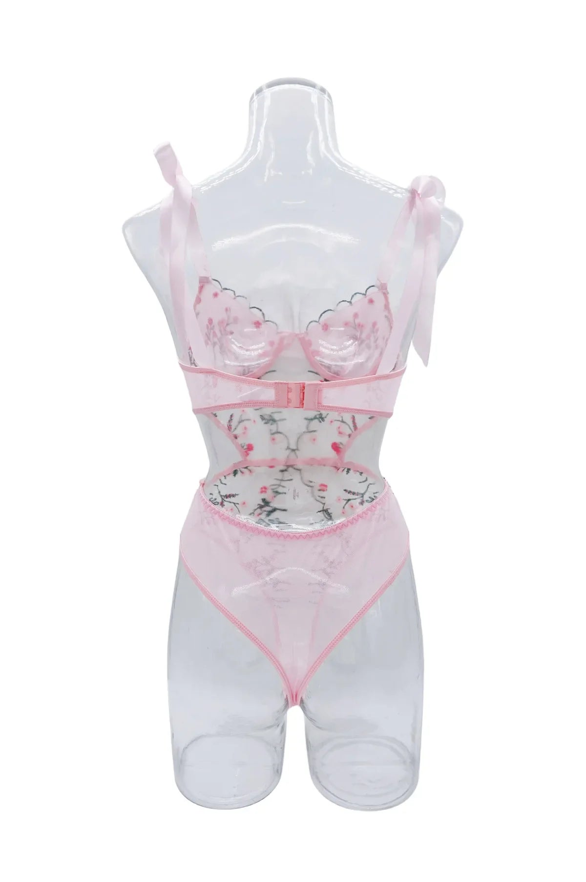 Womens Erotic French Style Floral Embroidery Sensual Mesh See Through Waist Shaping Alluring Charming Premium Erotic