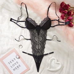 Womens Erotic Western Style Lace Hollow Out Sensual See Through Adjustable Strap Alluring Charming Premium Erotic