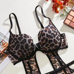 Womens Erotic Western Style Leopard Print Sensual Metal Chain Leg Covers Stockings Role Play Alluring Charming Erotic