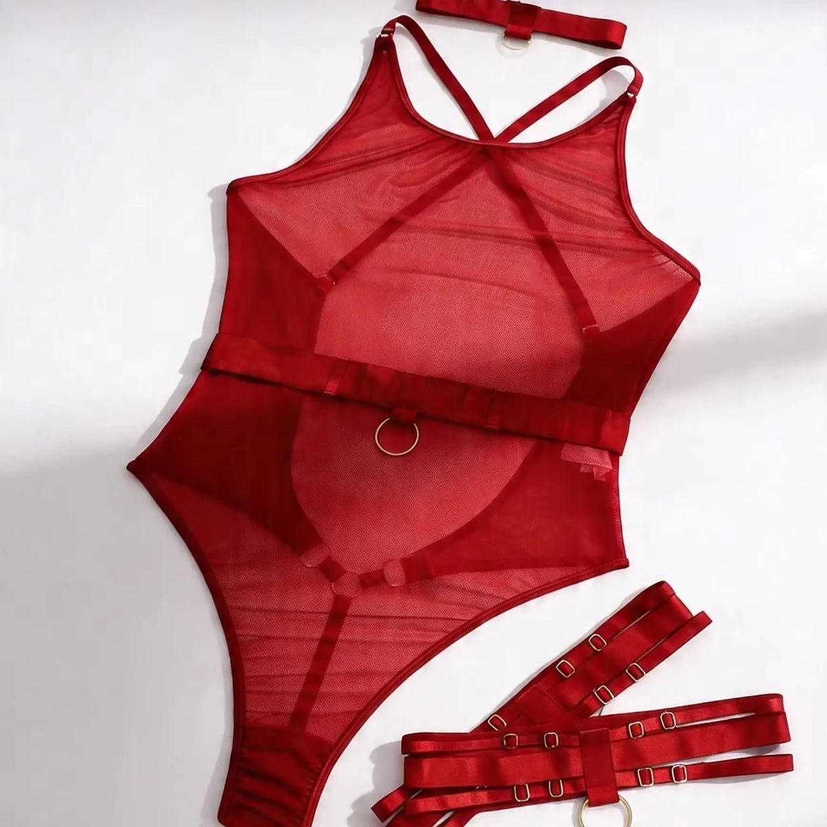 Womens See-Through Mesh Thong One Piece Underwear Erotic Lingerie Sets Backlesss Exotic Teddies