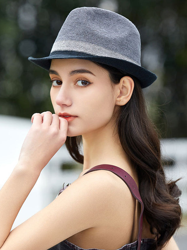 Contrast Color Woven Sun-Protection Hats&Caps