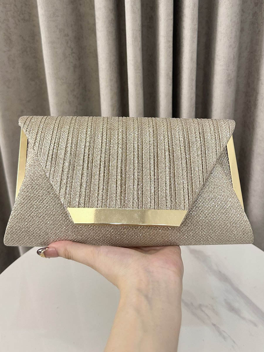Chains Geometric Pleated Shiny Mini Bags Evening Bags & Clutches Crossbody Bags