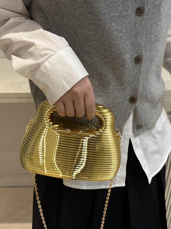 Geometric Shiny Zipper Handbags Crossbody Bags