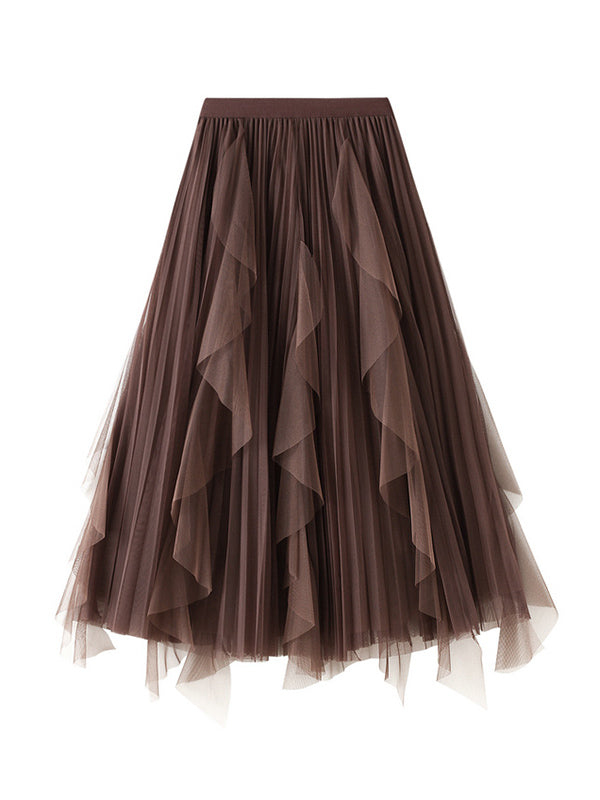 Original Stylish 7 Colors Falbala Gauze Skirt