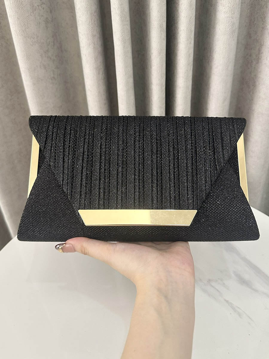 Chains Geometric Pleated Shiny Mini Bags Evening Bags & Clutches Crossbody Bags