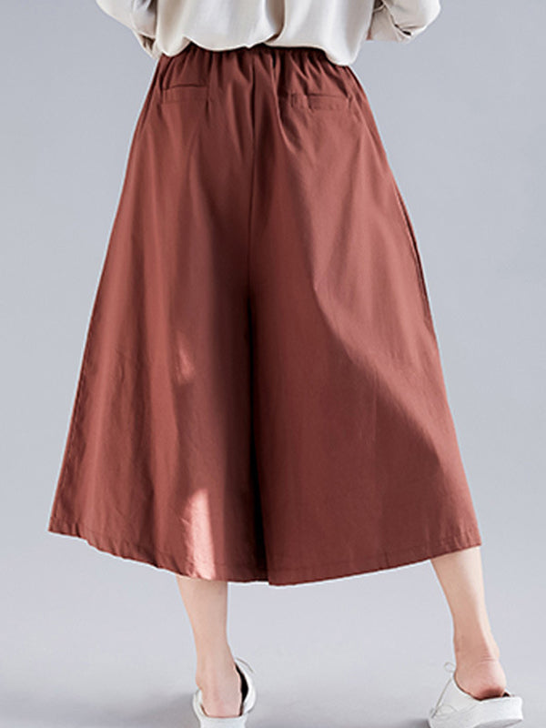 Urban Drawstring High Waisted Wide Leg Pants Culotte