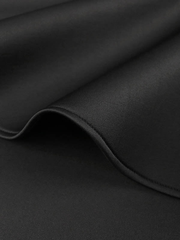 Ruffle Trim Solid Color Split-Joint Bodycon High Waisted Round-neck Midi Dresses