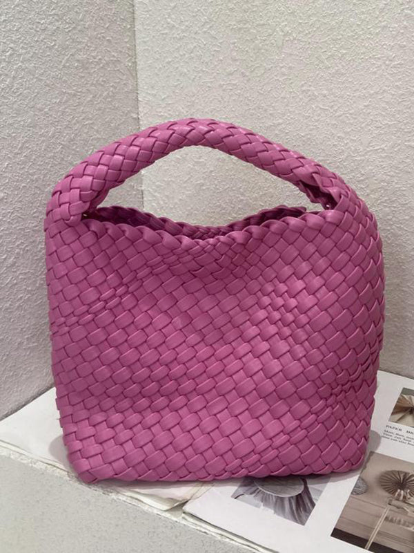 Solid Color Woven Handbags Bags