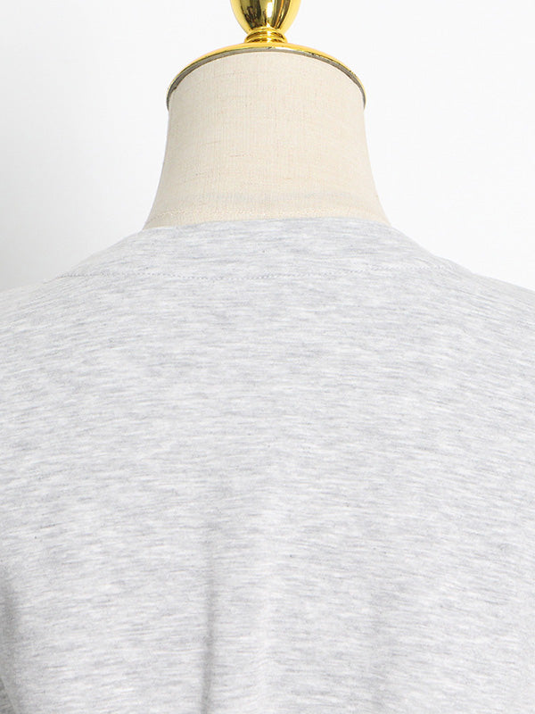 Stylish Selection Short Sleeves Loose Drawstring Split-Joint Round-Neck Mini Dresses