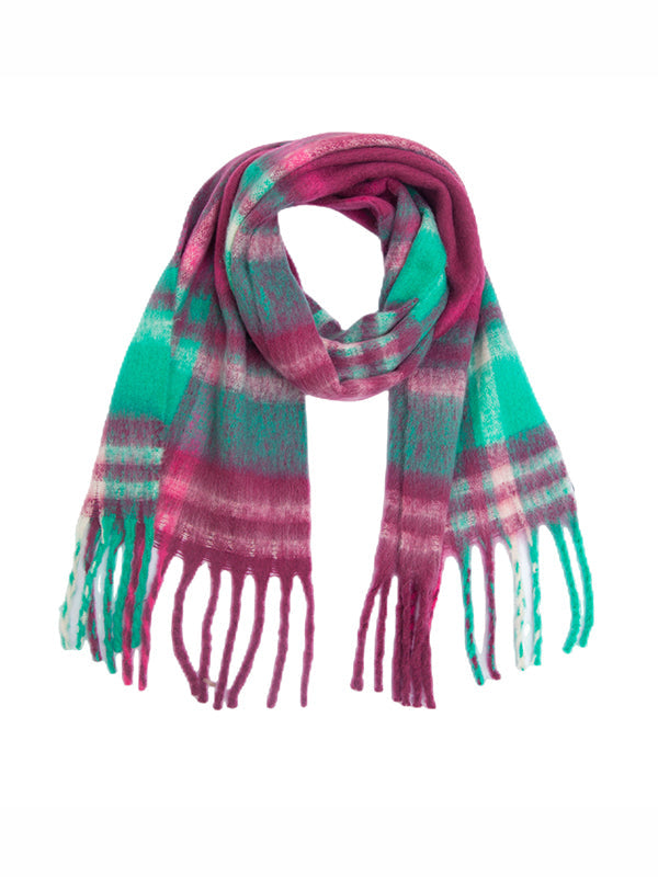 Keep Warm Plaid Tasseled Thick Shawl&Scarf