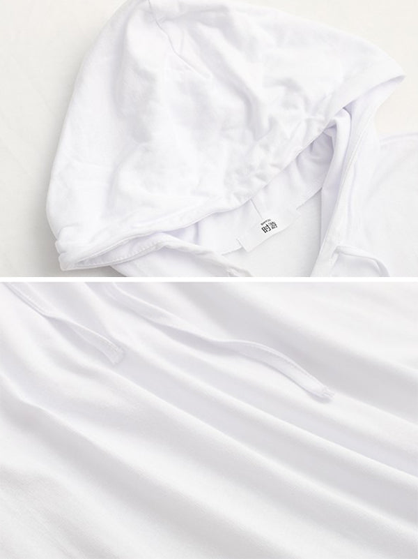 Solid Color Drawstring Long Sleeve Hoodies