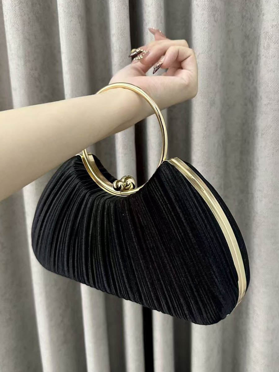 Chains Lock Pleated Evening Bags & Clutches Crossbody Bags