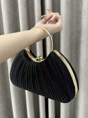 Chains Lock Pleated Evening Bags & Clutches Crossbody Bags