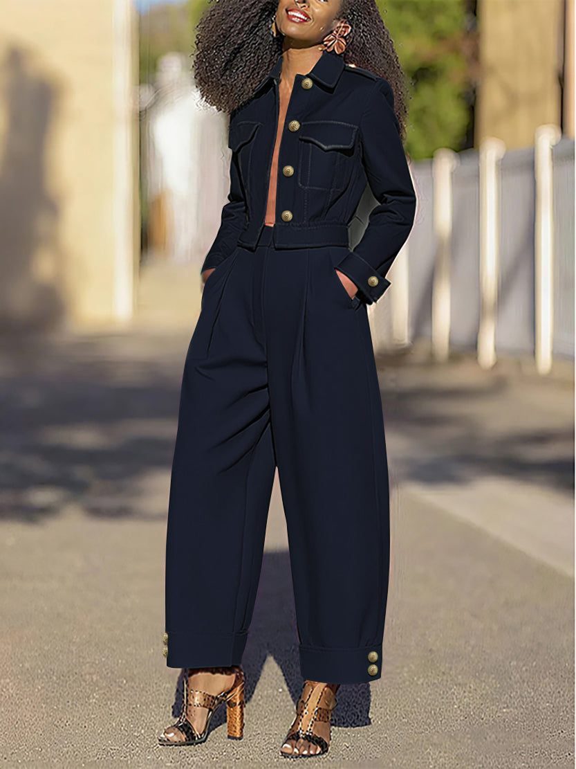 Split-Joint Long Sleeves Lapel Outerwear Jackets&Coats