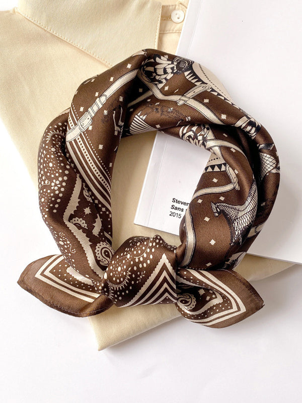 Animal Printed Silk Square Scarf